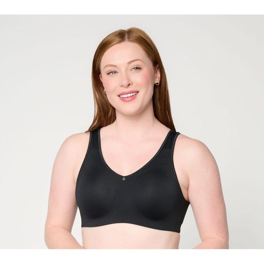 Breezies Women's Bra Sz XL Smooth Curves Wirefree Comfort Black